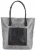 Kožené kabelka shopper bag Genuine Leather svetlo šedá 358
